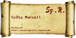Szőts Marcell névjegykártya
